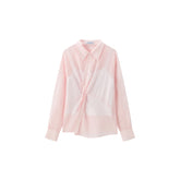 Women's Lightweight Glossy Twisted Shirt Set